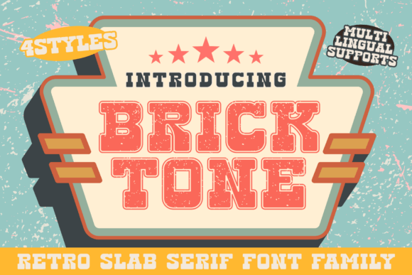 Bricktone: A Bold and Nostalgic Slab Serif for Editorial Design